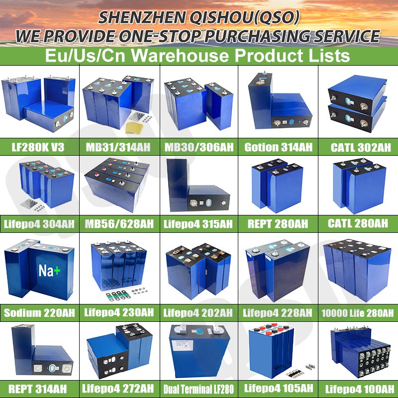 Qishou Lifepo 4 Lf280K V3 280 330 Ah 3.2V 330Ah 320Ah 314AH 280/Rept/Catl Lifepo4 280Ah Prismatic Lithium Ion Batteries Cell - image 6
