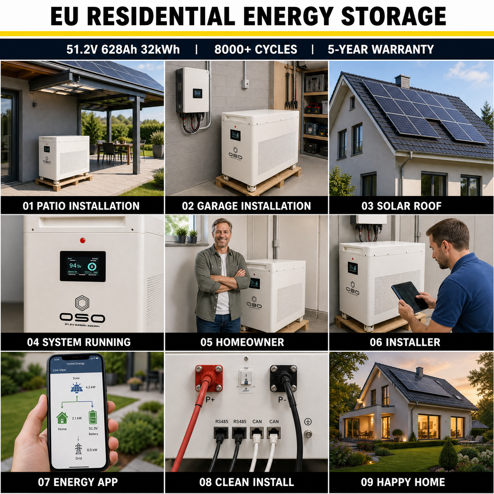 QSO Eu Stock 32Kwh Magazyn Energii 30kwh All in One Better ESS 4nrgy 32Kw 32 Kw KWH Complete 51.2V Mb56 48V Lithium Battery Pack - image 5