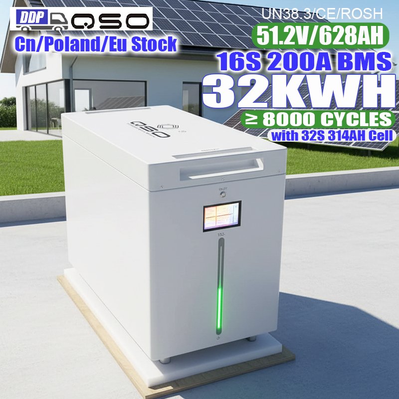 QSO DDP Eu Stock 51.2V628Ah 32Kw 30 32 KWH Batteriespeicher 30Kw 4energy Pl Lfp Betteress 32kwh 2 30Kwh 48V Lithium Battery Pack