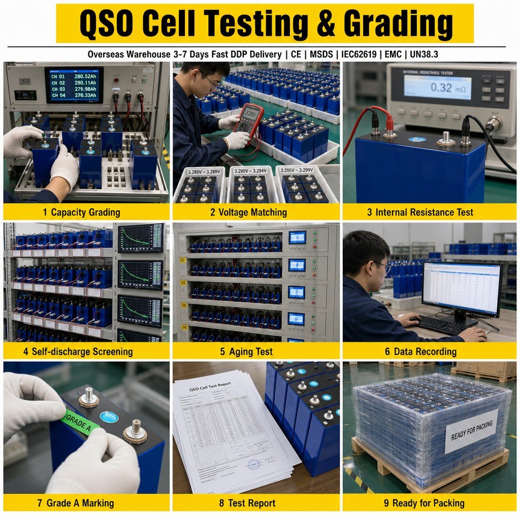 QSO Ukraine Poland Eu Stock DDP 314Ah Lifepo4 Battery 3.2V 100Ah 200AH 230AH LF 280 320 314 AH MB31 320AH 280Ah Lithium Ion Cell - image 4