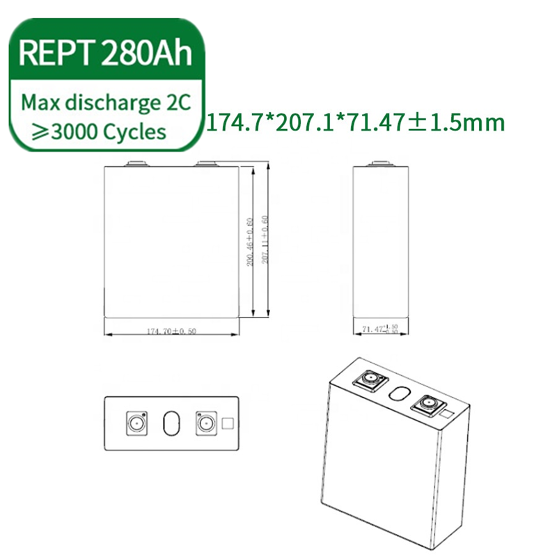 QSO Lifepo4 Lithium Ion Prismatic Lifepo4 280I 280 Ah REPT 280ah 3.2v Lfp Lithium-ion Lifep4 Battery Cells Lf280n Lf280ah - image 4