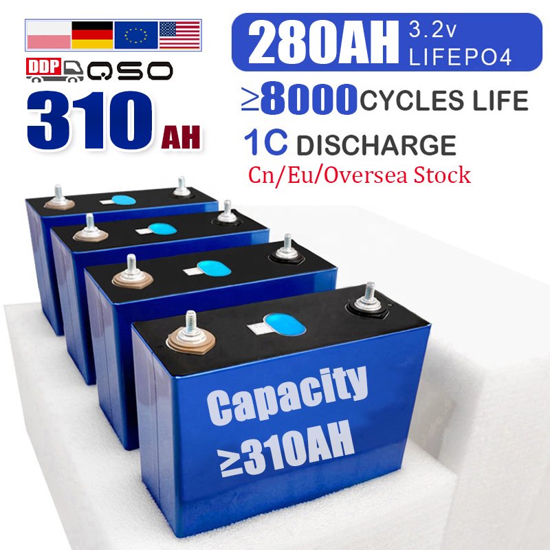 QSO Lifepo4 280Ah LF280K LF 280K 280 310 Ah 3.2V 300Ah 310Ah 320Ah Lithium Iron Phosphate Battery Cell for 12V 48V Solar System
