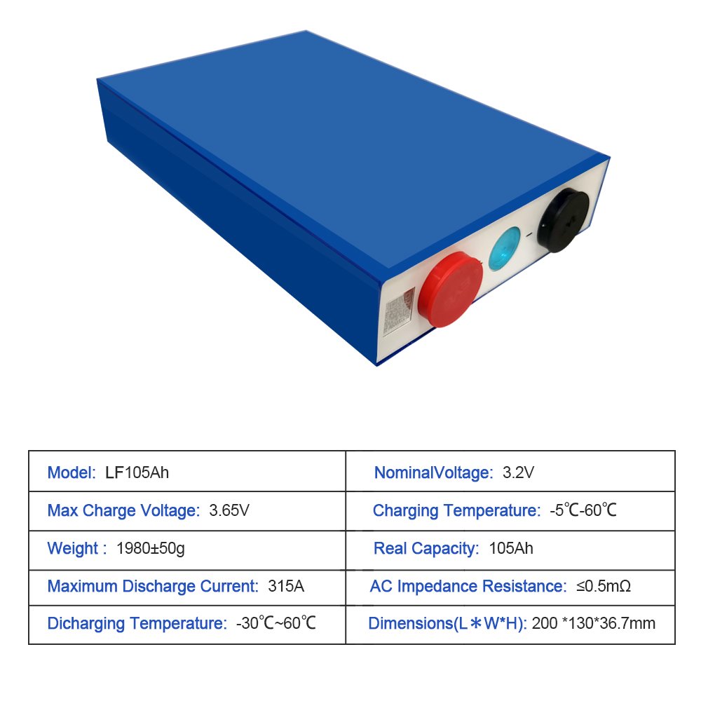 Qishou Lifepo4 100ah Prismat Lf105 Lfp 3.2V Lithium Bateria 100a 30AH 32AH 50Ah 80Ah 90Ah 150Ah 100Ah 105Ah Lifepo4 Battery Cell - image 4