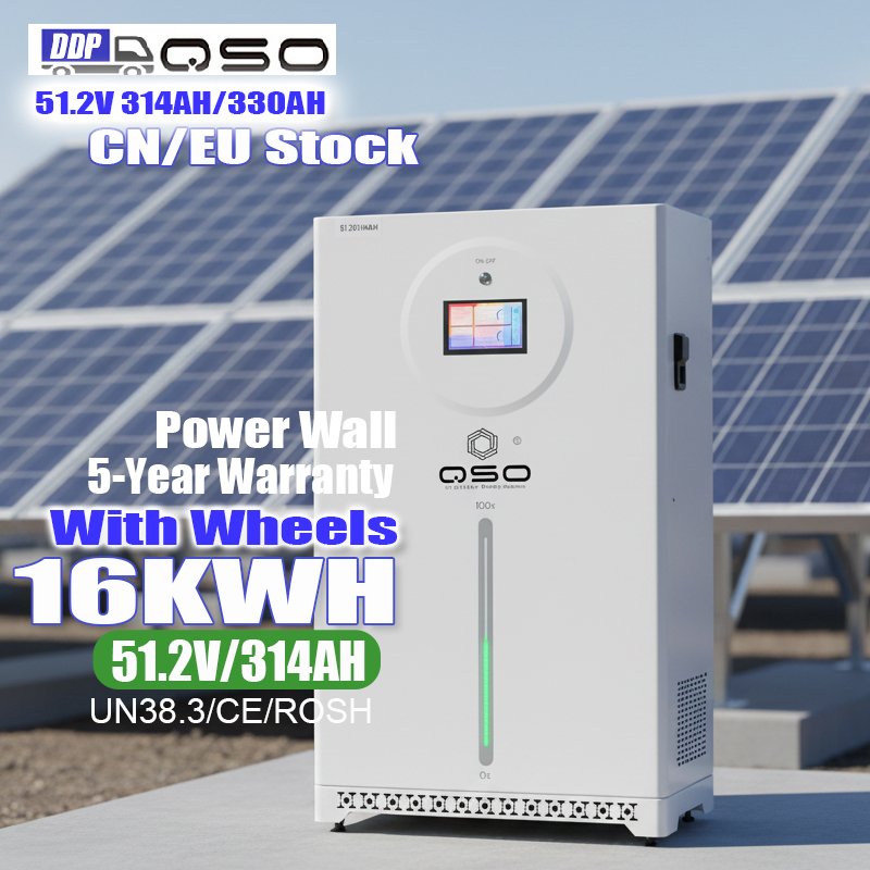 QSO 16kwh 4nrgy Pl-eu 51.2V 314Ah 300AH Lipo4 Akku 15 16 KWH KW Au Solar Batteria Pacco Litio 48V Lifepo4 Lithium Battery Pack
