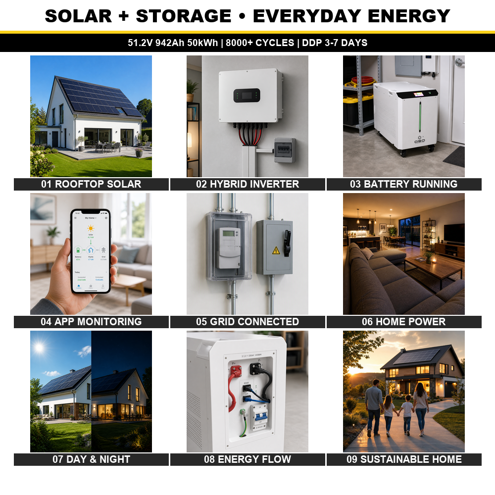 50 Kwh 51.2V 48V Lifepo4 Battery Pack Stockage Solaire 48Kwh 100KWH Lfp Batteria De Litio Au Lithium 50kwh Accu for Solar System - image 6