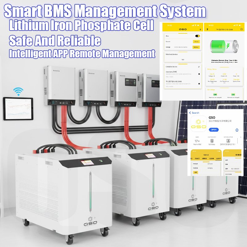 QSO 51.2V 50Kwh 1000Ah Thuisbatterij 100Kwh 100KW 100 80 48 50 Kwh KW Solar Home Energy Storage 48V Lifepo4 Lithium Battery Pack - image 4