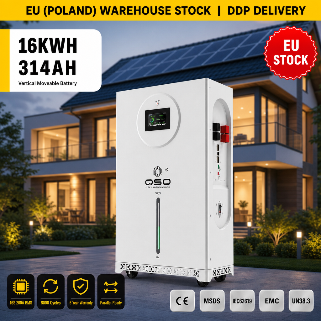 QSO 16Kwh Pacco Batteria Solare Pacchetto Agli Ioni Di Litio 4nrgy ESS 51.2V 314Ah 10Kwh Da 20Kwh 15Kwh 48V Lifepo4 Battery Pack