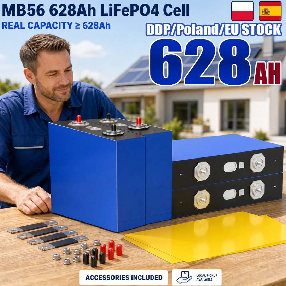 Poland MB56 628AH Lifepo4 Lfp 3.2 3.2V 600 628 Ah Lipo 4 Lithium Battery 660AH Cell for 4S/8S 16S 32S 12V 24V 48V 51.2V Diy Box