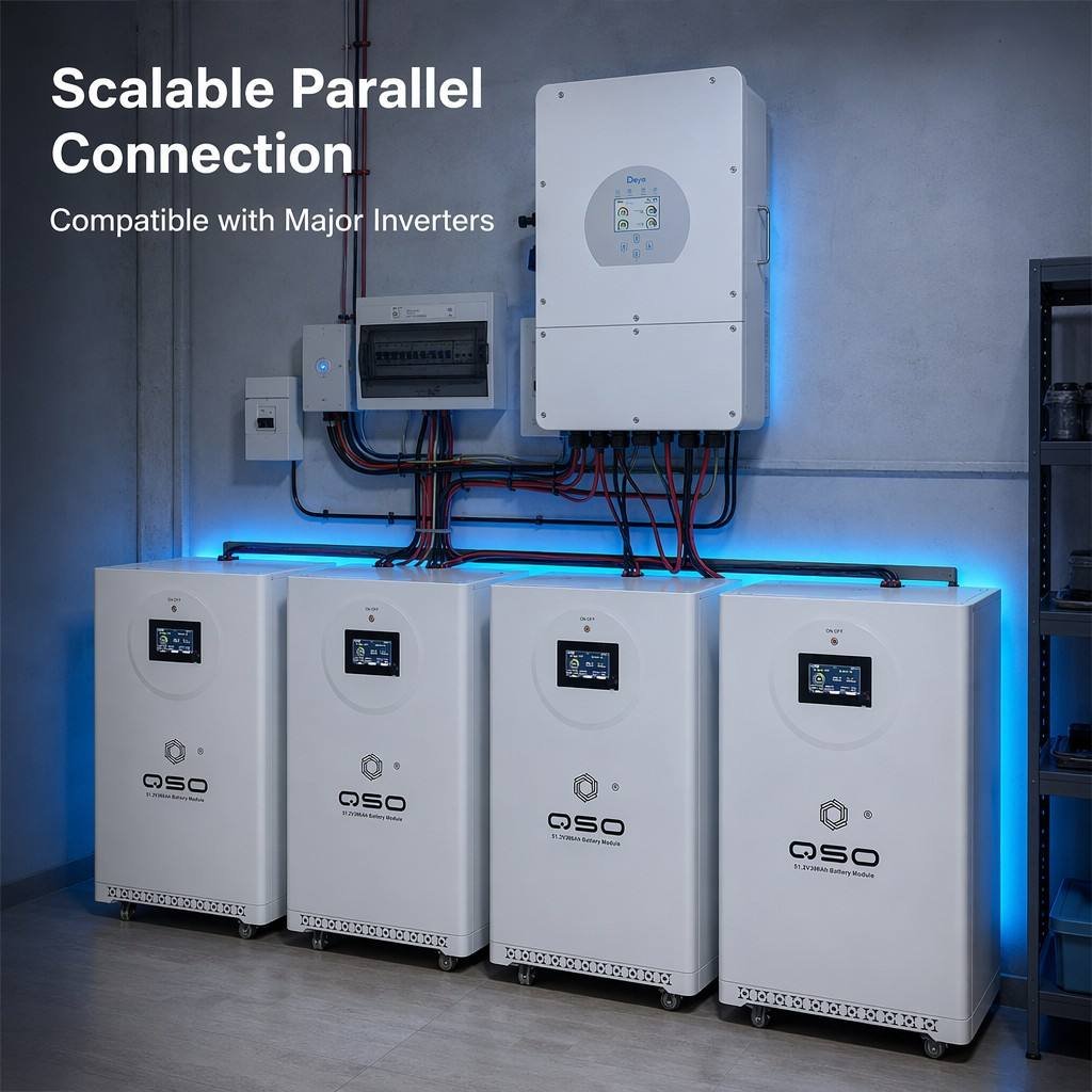 QSO 16Kwh 4nrgy 51.2V 314Ah 48V Lithium Ion Battery Pack 15kw Magazyn Energii 15 16 kw Kwh 16kw 15Kwh Pl De Lifepo4 Akku - image 2