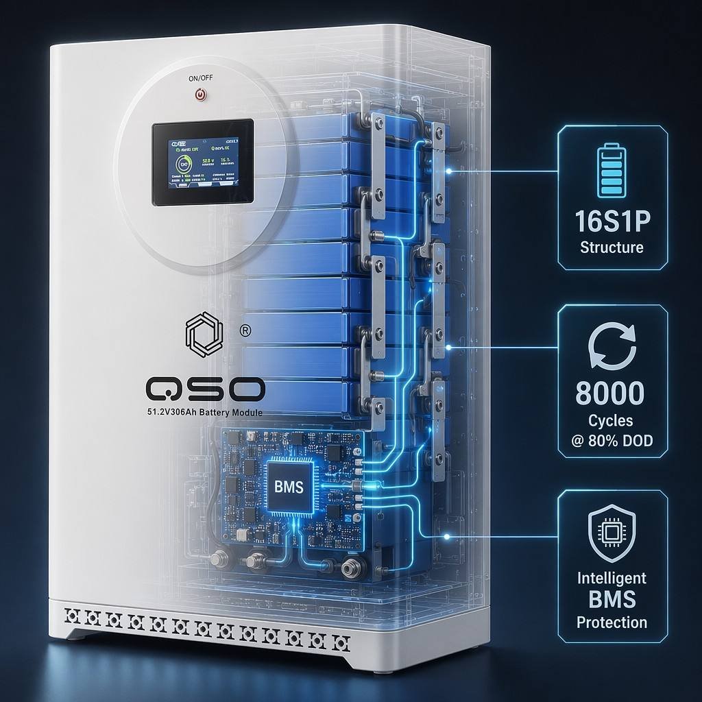 QSO 16Kwh 4nrgy 51.2V 314Ah 48V Lithium Ion Battery Pack 15kw Magazyn Energii 15 16 kw Kwh 16kw 15Kwh Pl De Lifepo4 Akku - image 5