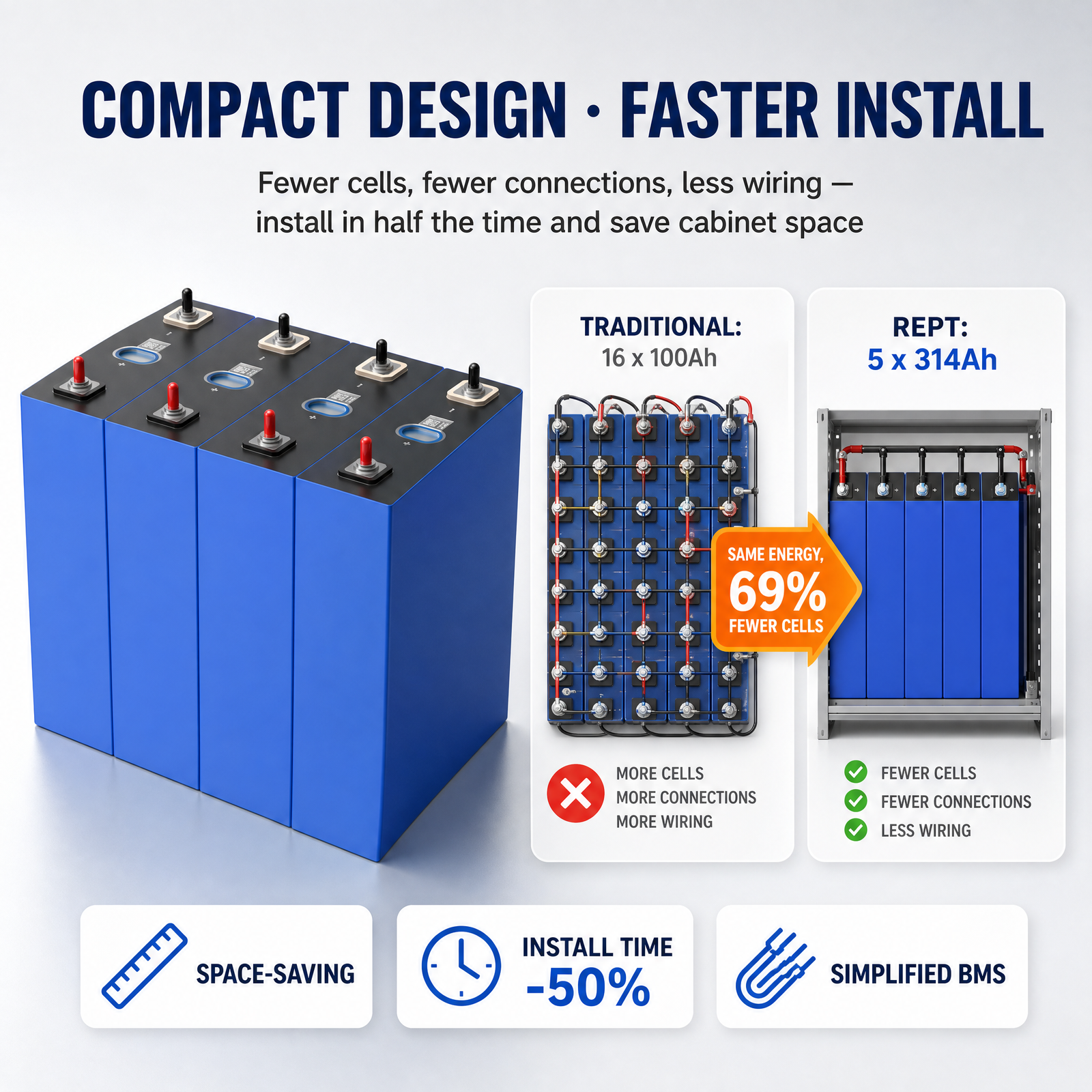Eu Stock Warehouse Rept 314Ah Lifepo4 Battery 320Ah 324Ah 345Ah 314 324 345 Ah Bateria for ESS 16KWH 32KWH Solar Energy System - image 4