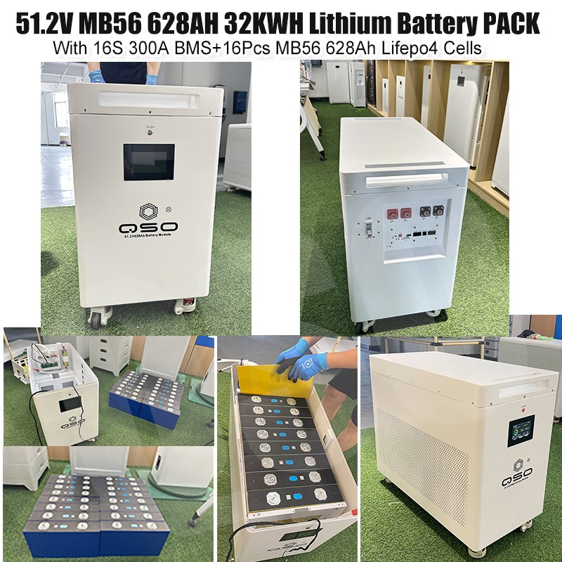 QSO 32KWH Complet Solar Power System With 16S 300A JK Bms Pacote Paquete Bateria De 48V Lifepo4 Lithium Ion Battery Pack - image 4