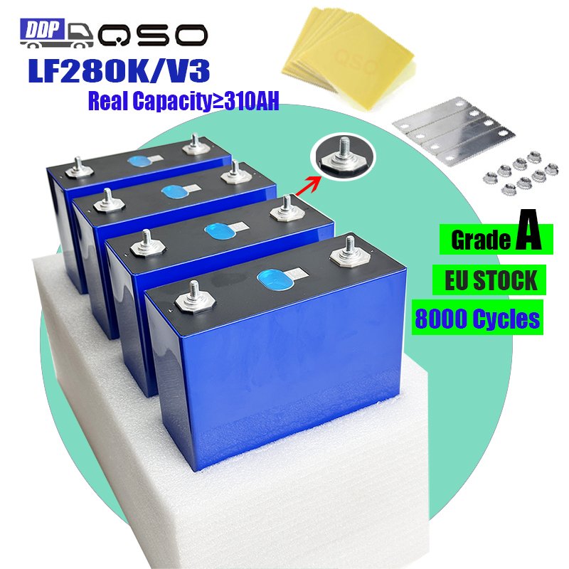 Prismatic 3.2V 280Ah Lifepo4 Battery Cell Eve280ah/Eve280 DDP Hektary Offgrid Poland Shenzhen Quishou Technology Lifepo4 280Ah