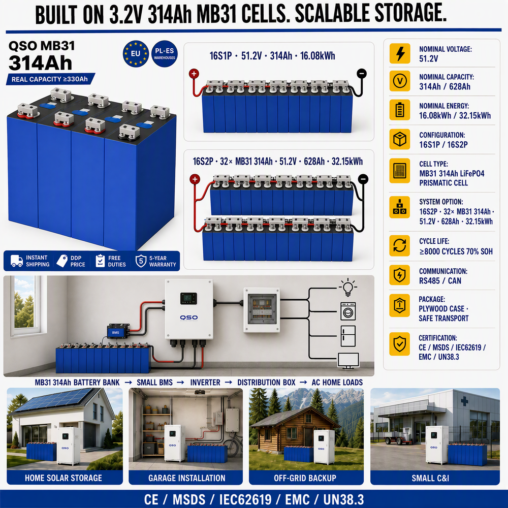 Eu Stock Dual Stud Terminal Double Hole MB31 314Ah Lifepo4 330AH Celda Litio 314 AH Evemb31 Lithium Iron Phosphate Battery Cell - image 4