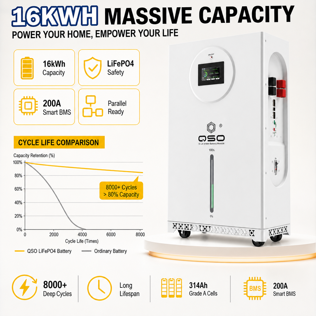 DDP Eu Stock 16kwh Lithium 48V Lifepo4 Battery Pack 4nrgy 16Kw 15Kw 15 16 Kw Kwh 15Kwh 51.2V 300Ah 314Ah Solar Magazyn Energii - image 3