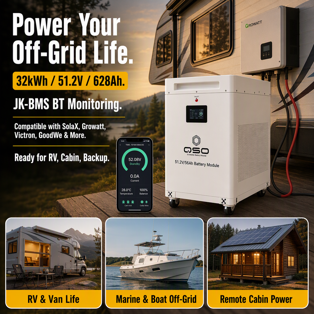 QSO 32Kwh 628Ah MB56 Diy Box 32Kw Caja 32 Kwh Kw 628 Lipo4 Battery Case With 16S 300A BMS/JK+Active Balancer+fire Extinguisher - image 6