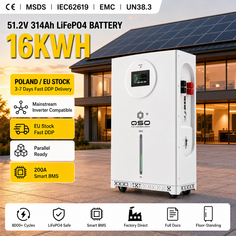 QSO Lifepo4 16kwh Solar Speicher 16 Kw KWH 17Kw 15Kw 20kwh Thuisbatterij Anenji 11Kw 51.2V 300Ah 15kwh 48V Lithium Battery Pack