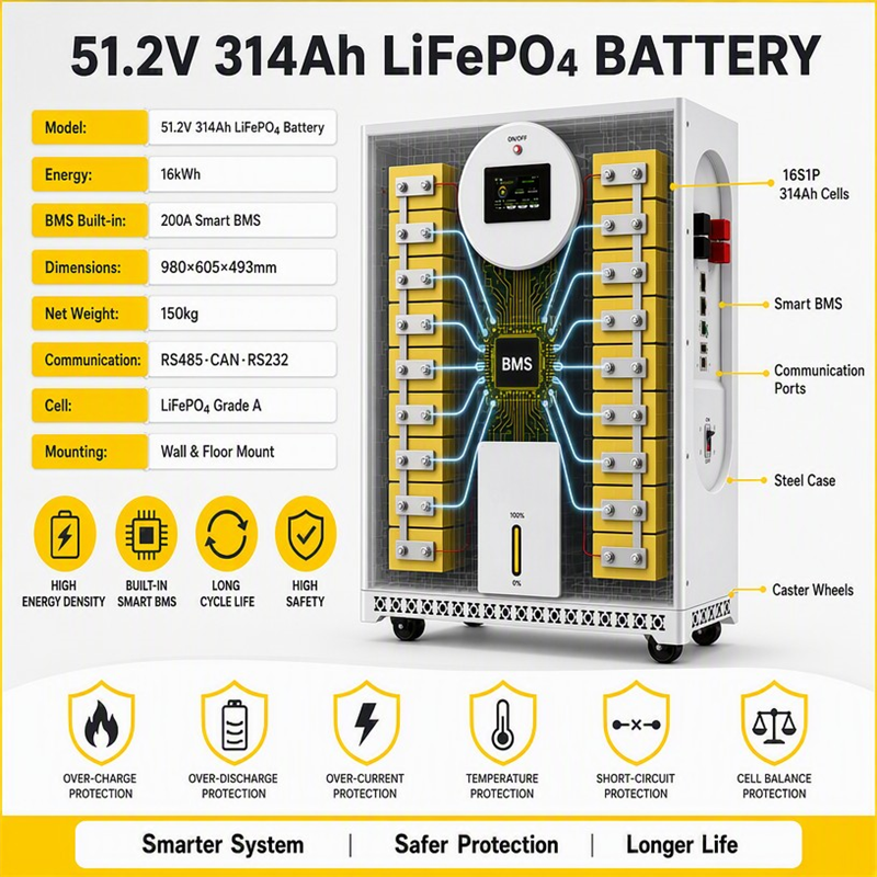 16Kwh Lifepo4 48V 51.2V Lithium Ion Battery Pack De 4nrgy Pl 15kWh 17kWh 17kw Magazyn Energi 15kw Hektary off Grid Solar Storage - image 5