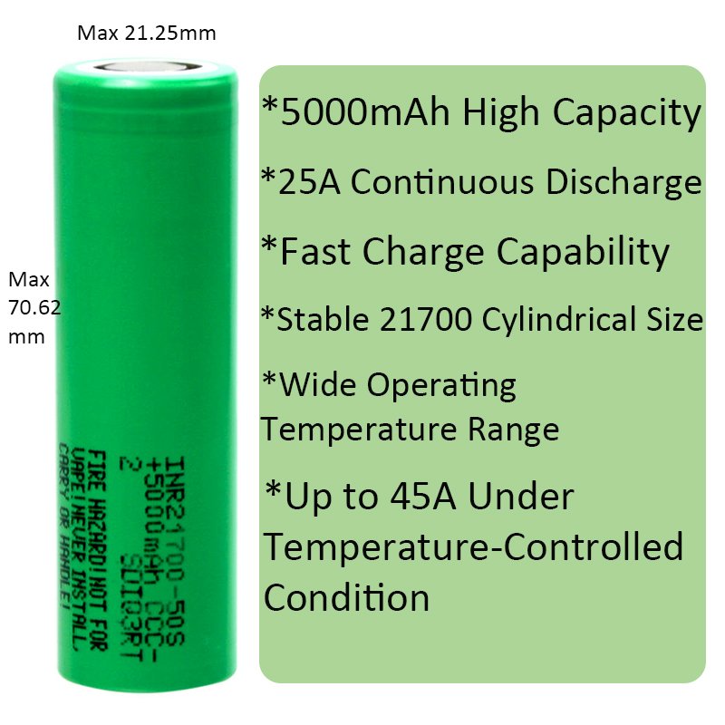 QSO 21700 22.2V 25000mAh 50S Inr21700-50e 20000mah 5000 6000 14500 Mah Ncm Cell Zellen 5000mah 6000mah 3.7V Lithium Battery Pack - image 4