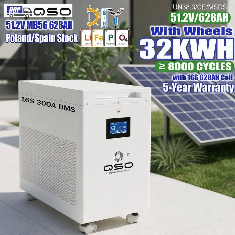 Vanessa DIY Baterias LiFePO4 Pack ES 51.2V 628Ah LiFePO4 Battery Storage System 32kW Energy Storage Paquete De Baterias De Litio