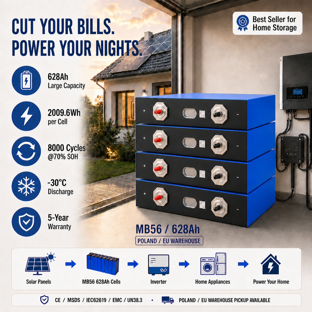 Eu Poland MB56 628AH Lifepo4 Battery Cell Fast-Track Installation Design for Solar Farm ESS Storage Systems Wholesale Direct Buy